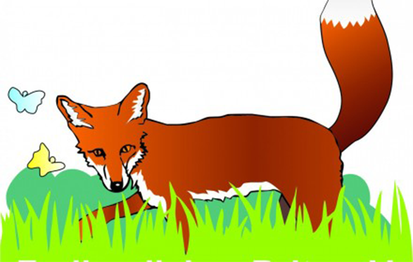 Grafik Fuchs im Gras